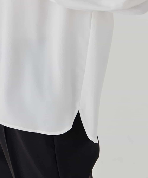 a.v.v（アーヴェヴェ）の「【洗える】2WAY袖プリーツボウタイブラウス（シャツ/ブラウス・レディース・ダークインディゴブルー/ホワイト・38/36/40）」の21枚目の写真