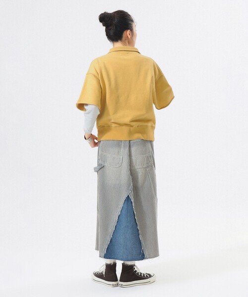 BEAMS BOY（ビームスボーイ）の「ハーフジップ ショートスリーブ スウェット（スウェット・レディース・ネイビー/イエロー・2/1）」の5枚目の写真