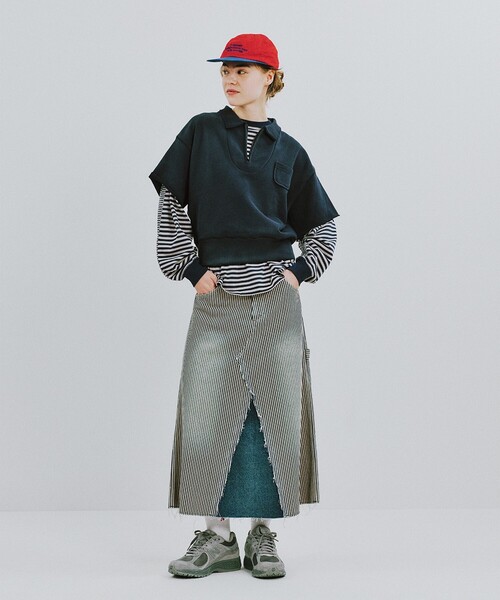 BEAMS BOY（ビームスボーイ）の「ハーフジップ ショートスリーブ スウェット（スウェット・レディース・ネイビー/イエロー・2/1）」の11枚目の写真