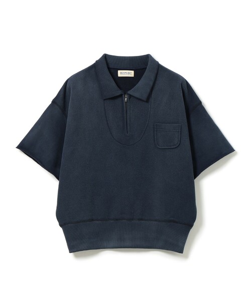 BEAMS BOY（ビームスボーイ）の「ハーフジップ ショートスリーブ スウェット（スウェット・レディース・ネイビー/イエロー・2/1）」の18枚目の写真