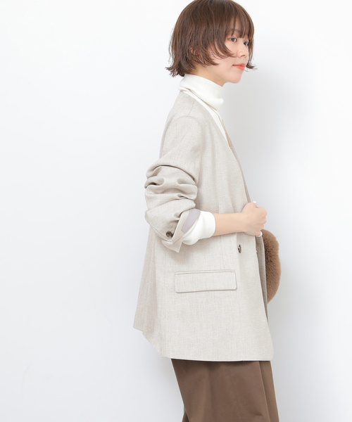 JOURNAL STANDARD relume（ジャーナルスタンダード　レリューム）の「ダブルフロントノーカラージャケット（ノーカラージャケット・レディース・チャコールグレー/ベージュ・38/36）」の20枚目の写真