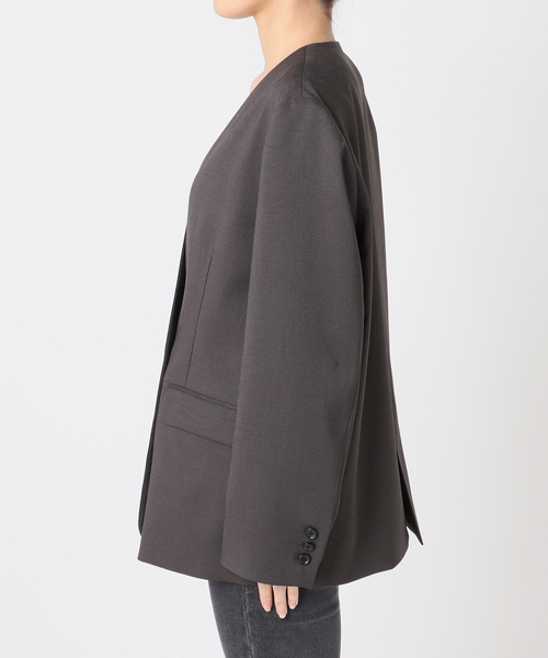 JOURNAL STANDARD relume（ジャーナルスタンダード　レリューム）の「ダブルフロントノーカラージャケット（ノーカラージャケット・レディース・チャコールグレー/ベージュ・38/36）」の17枚目の写真