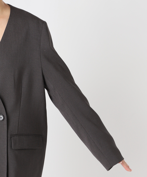 JOURNAL STANDARD relume（ジャーナルスタンダード　レリューム）の「ダブルフロントノーカラージャケット（ノーカラージャケット・レディース・チャコールグレー/ベージュ・38/36）」の14枚目の写真