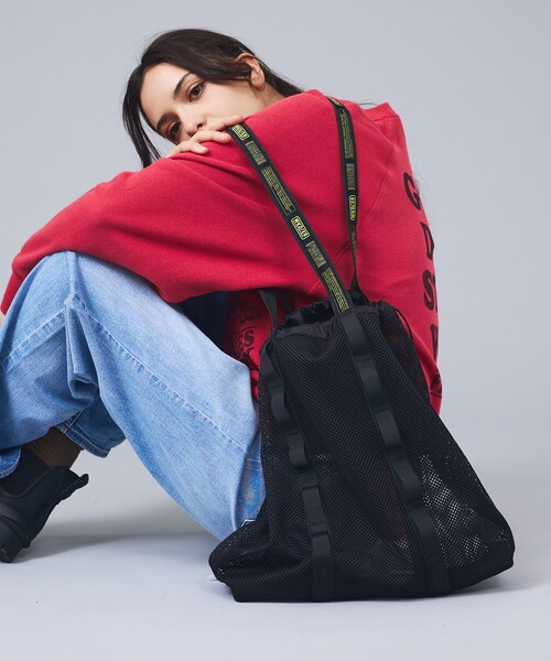 WEEKEND(ER)(ウィークエンダー)の「【WEEKEND(ER)/ウィークエンダー】WKD MESH TOTE/ウィークエンダーメッシュトート/ユニセックス/【WEB限定】(バックパック/リュック・メンズ・ブラック/グレー・フリー)」の3枚目の写真