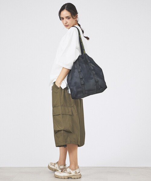 WEEKEND(ER)(ウィークエンダー)の「【WEEKEND(ER)/ウィークエンダー】WKD MESH TOTE/ウィークエンダーメッシュトート/ユニセックス/【WEB限定】(バックパック/リュック・メンズ・ブラック/グレー・フリー)」の4枚目の写真