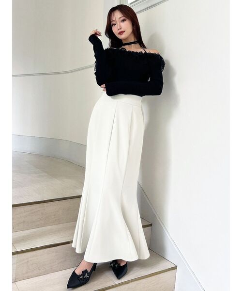 RESEXXY（リゼクシー）の「シアーコンビオフショルニットトップス（ニット/セーター・レディース・ホワイト/ブラック/ラベンダー・FREE）」の18枚目の写真