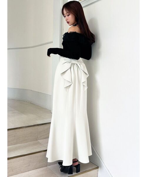 RESEXXY（リゼクシー）の「シアーコンビオフショルニットトップス（ニット/セーター・レディース・ホワイト/ブラック/ラベンダー・FREE）」の19枚目の写真