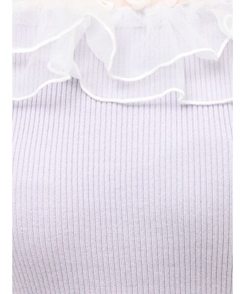 RESEXXY（リゼクシー）の「シアーコンビオフショルニットトップス（ニット/セーター・レディース・ホワイト/ブラック/ラベンダー・FREE）」の5枚目の写真