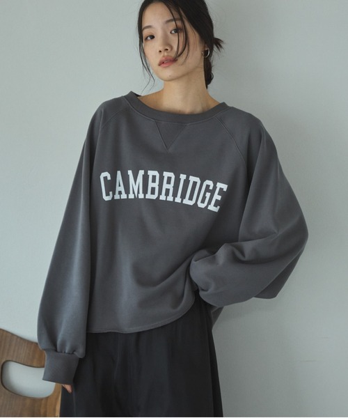 Doux archives（ドゥアルシーヴ）の「カレッジロゴスウェット（スウェット・レディース・ベージュ/オートミール/チャコールグレー・FREE）」の2枚目の写真