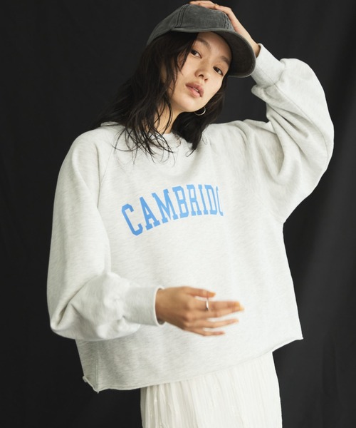 Doux archives（ドゥアルシーヴ）の「カレッジロゴスウェット（スウェット・レディース・ベージュ/オートミール/チャコールグレー・FREE）」の6枚目の写真