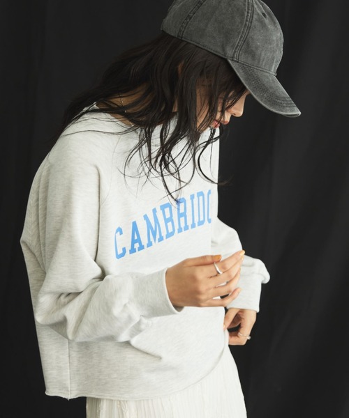 Doux archives（ドゥアルシーヴ）の「カレッジロゴスウェット（スウェット・レディース・ベージュ/オートミール/チャコールグレー・FREE）」の10枚目の写真