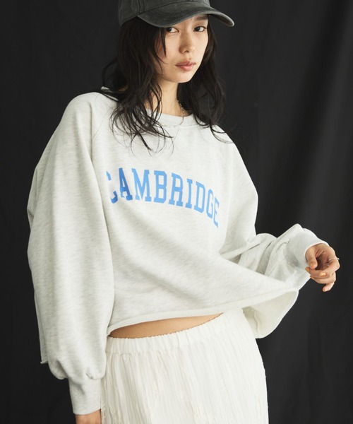 Doux archives（ドゥアルシーヴ）の「カレッジロゴスウェット（スウェット・レディース・ベージュ/オートミール/チャコールグレー・FREE）」の11枚目の写真