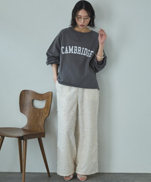 Doux archives（ドゥアルシーヴ）の「カレッジロゴスウェット（スウェット・レディース・ベージュ/オートミール/チャコールグレー・FREE）」の15枚目の写真