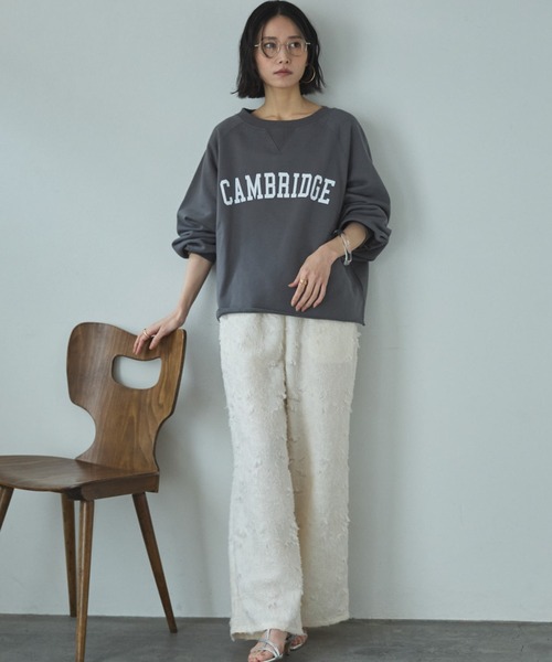 Doux archives（ドゥアルシーヴ）の「カレッジロゴスウェット（スウェット・レディース・ベージュ/オートミール/チャコールグレー・FREE）」の16枚目の写真