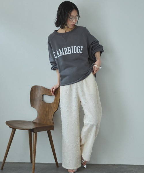 Doux archives（ドゥアルシーヴ）の「カレッジロゴスウェット（スウェット・レディース・ベージュ/オートミール/チャコールグレー・FREE）」の17枚目の写真