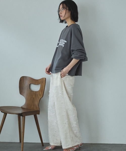 Doux archives（ドゥアルシーヴ）の「カレッジロゴスウェット（スウェット・レディース・ベージュ/オートミール/チャコールグレー・FREE）」の19枚目の写真