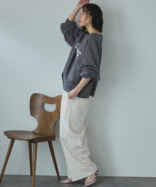 Doux archives（ドゥアルシーヴ）の「カレッジロゴスウェット（スウェット・レディース・ベージュ/オートミール/チャコールグレー・FREE）」の20枚目の写真