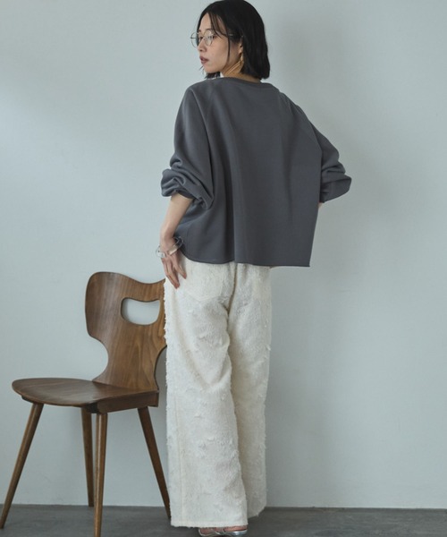 Doux archives（ドゥアルシーヴ）の「カレッジロゴスウェット（スウェット・レディース・ベージュ/オートミール/チャコールグレー・FREE）」の21枚目の写真