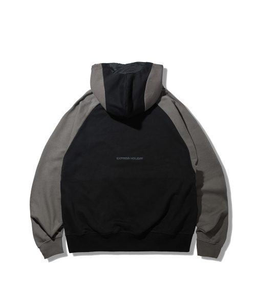 Express Holiday（エクスプレスホリデー）の「カラー ブロック フードパーカー_ブラック（パーカー・レディース・その他・2/3）」の2枚目の写真