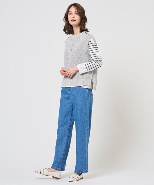 J.PRESS Ladies(J.プレス レディス)の「【WEB限定カラーあり・プラスワンアイテムに】LINEN COTTON ニット ベスト(ベスト・レディース・ネイビー系/スカイブルー系/ベージュ系/ライトグレー系/ブラウン系・SMALL)」の13枚目の写真