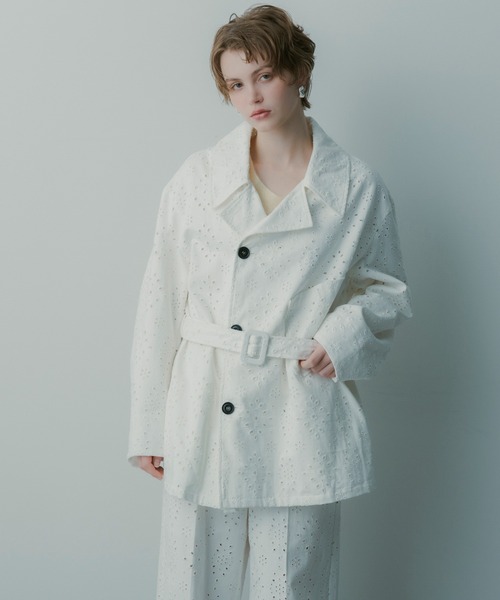 SERENO(セレーノ)の「アイレットレース ジャケット(テーラードジャケット・レディース・ホワイト・ONESIZE)」の5枚目の写真