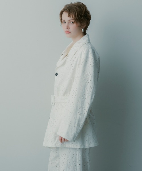 SERENO(セレーノ)の「アイレットレース ジャケット(テーラードジャケット・レディース・ホワイト・ONESIZE)」の6枚目の写真