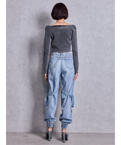 GYDA(ジェイダ)の「GG bijou ZIPブリーチニットショートトップス(ニット/セーター・レディース・ブラック/ネイビー/ピンク/オフホワイト・FREE)」の7枚目の写真