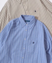 BEVERLY HILLS POLO CLUB（ビバリーヒルズポロクラブ）の「BEVERLY HILLS POLO CLUB/ビバリーヒルズポロクラブ オーバーサイズ ハイツイストコットン 無地 ストライプ チェック ロゴ ワンポイント刺繍 レギュラーカラーシャツ/長袖シャツ/レディース メンズ（シャツ/ブラウス）」