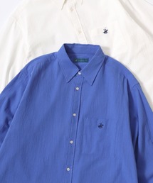 BEVERLY HILLS POLO CLUB/ビバリーヒルズポロクラブ オーバーサイズ ハイツイストコットン 無地 ストライプ チェック ロゴ ワンポイント刺繍 レギュラーカラーシャツ/長袖シャツ/レディース メンズ