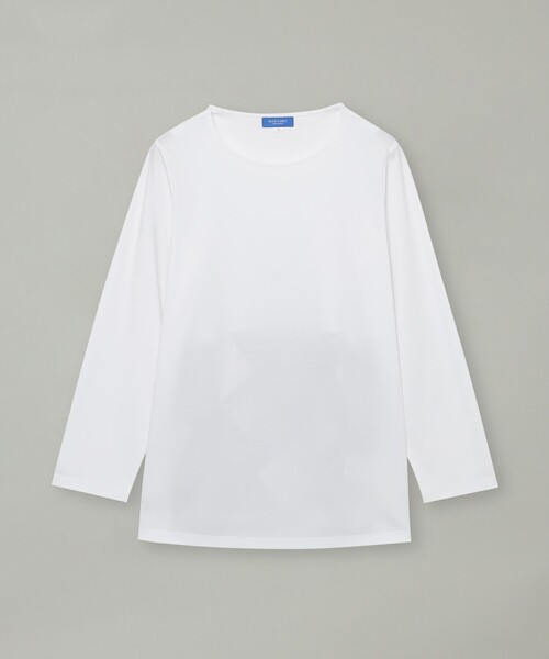 BLUE LABEL CRESTBRIDGE(ブルーレーベルクレストブリッジ)の「シルケットスムースバックチェックロングスリーブTシャツ(Tシャツ/カットソー・レディース・オフホワイト/ブラック/パープル・40/38)」の11枚目の写真