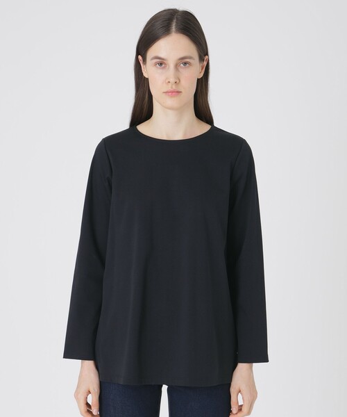 BLUE LABEL CRESTBRIDGE(ブルーレーベルクレストブリッジ)の「シルケットスムースバックチェックロングスリーブTシャツ(Tシャツ/カットソー・レディース・オフホワイト/ブラック/パープル・40/38)」の9枚目の写真
