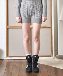 CABLE KNIT SHORT PANTS GREY