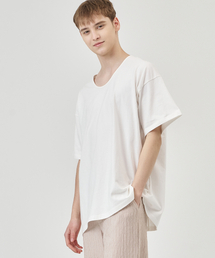 THE-ABON（エイボン）の「カン コットン オーバーサイズ 半袖Tシャツ ホワイト（Tシャツ/カットソー）」