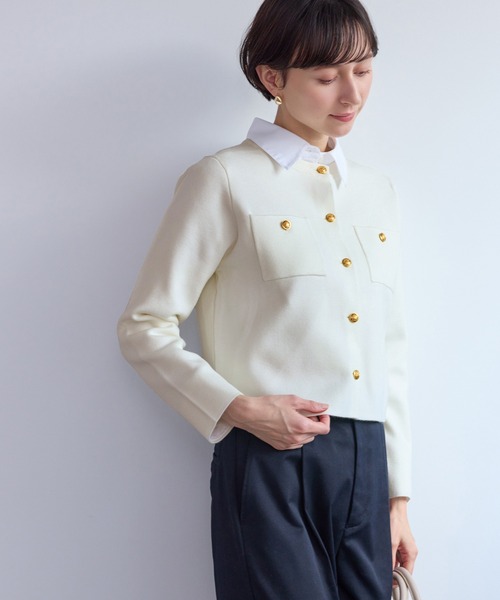 ROPE' PICNIC(ロペピクニック)の「ミラノリブ金ボタンニットカーディガン(カーディガン/ボレロ・レディース・ブラック系その他2/キナリ/レッド/ホワイト系その他5・L/M)」の8枚目の写真