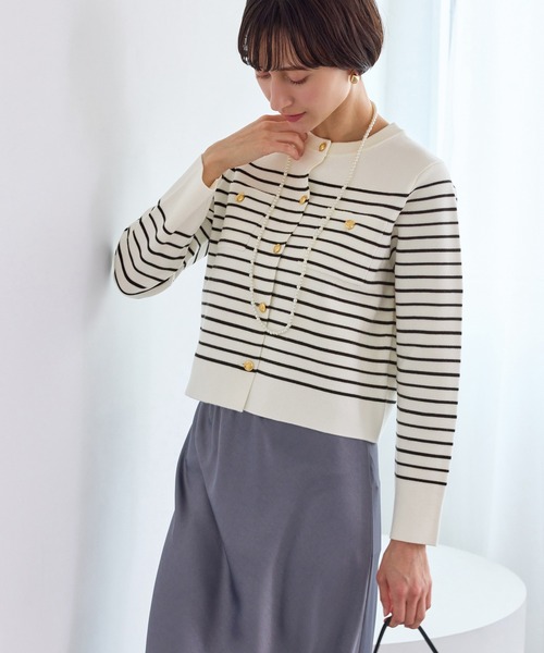 ROPE' PICNIC(ロペピクニック)の「ミラノリブ金ボタンニットカーディガン(カーディガン/ボレロ・レディース・ブラック系その他2/キナリ/レッド/ホワイト系その他5・L/M)」の14枚目の写真