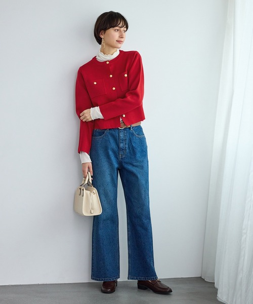 ROPE' PICNIC(ロペピクニック)の「ミラノリブ金ボタンニットカーディガン(カーディガン/ボレロ・レディース・ブラック系その他2/キナリ/レッド/ホワイト系その他5・L/M)」の18枚目の写真