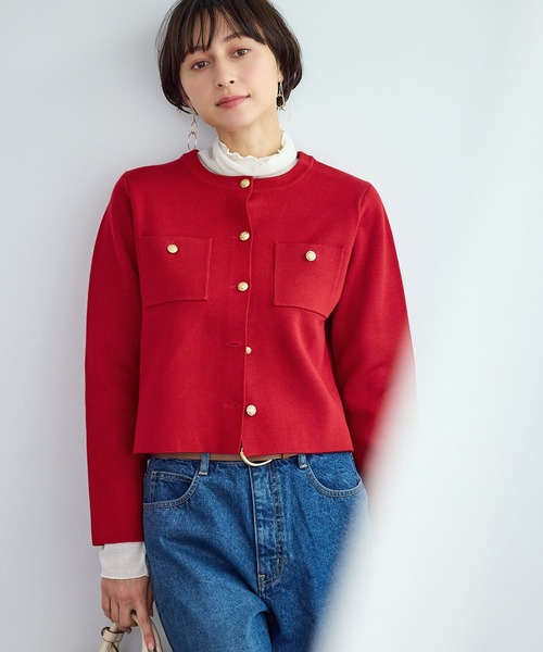 ROPE' PICNIC(ロペピクニック)の「ミラノリブ金ボタンニットカーディガン(カーディガン/ボレロ・レディース・ブラック系その他2/キナリ/レッド/ホワイト系その他5・L/M)」の20枚目の写真