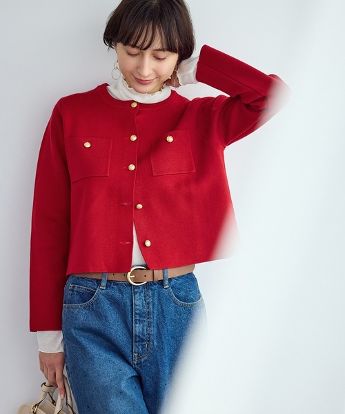 ROPE' PICNIC(ロペピクニック)の「ミラノリブ金ボタンニットカーディガン(カーディガン/ボレロ・レディース・ブラック系その他2/キナリ/レッド/ホワイト系その他5・L/M)」の21枚目の写真