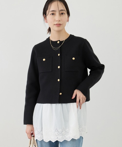 カシミヤ100% miss MARTI 金ボタン ニット カーディガン M/ブラック レディース カシミヤ100% miss MARTI 金ボタン ニット カーディガン M/ブラック