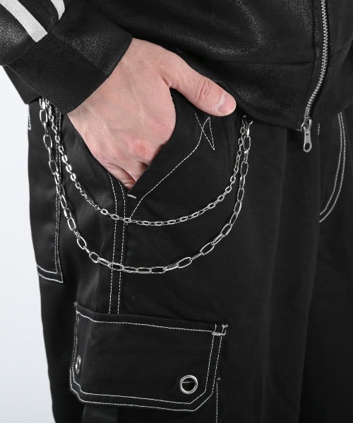 LUXSTYLE(ラグスタイル)の「チェーン付きカーゴパンツ(カーゴパンツ・メンズ・ブラック・L/M)」の8枚目の写真