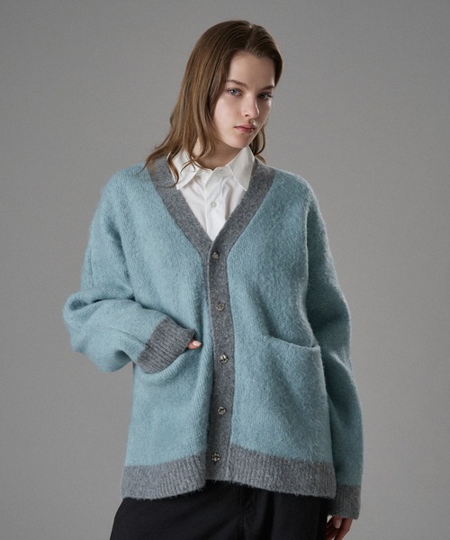 SILVER BUTTON V-NECK CARDIGAN / シルバーボタンVネックカーディガン