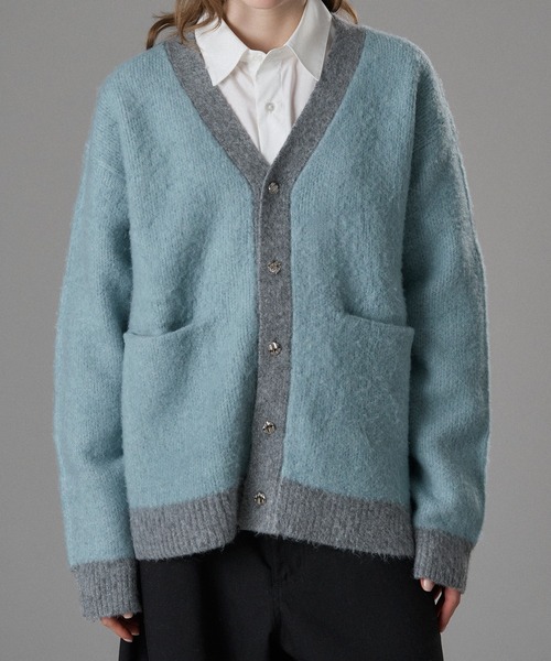 ONCILY(オンシェリー)の「SILVER BUTTON V-NECK CARDIGAN / シルバーボタンVネックカーディガン(カーディガン/ボレロ・メンズ・パープル/グレー/ブルー/ライトブルー・SMALL/MEDIUM/LARGE)」の17枚目の写真