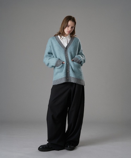 ONCILY(オンシェリー)の「SILVER BUTTON V-NECK CARDIGAN / シルバーボタンVネックカーディガン(カーディガン/ボレロ・メンズ・パープル/グレー/ブルー/ライトブルー・SMALL/MEDIUM/LARGE)」の13枚目の写真