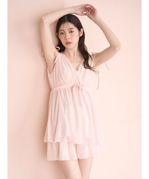 ナイトブラ付きチュールチュニックセットアップ（ルームウェア