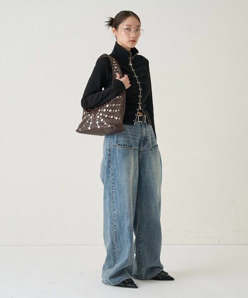 WHO'S WHO gallery(フーズフーギャラリー)の「ラジアルドットバッグ(ショルダーバッグ・レディース・ブラック/ブラウン・FREE)」の7枚目の写真