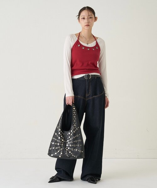 WHO'S WHO gallery(フーズフーギャラリー)の「ラジアルドットバッグ(ショルダーバッグ・レディース・ブラック/ブラウン・FREE)」の6枚目の写真