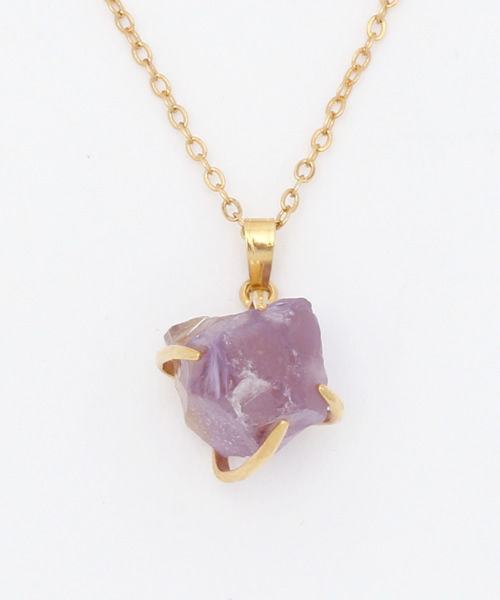 チャイハネ（チャイハネ）の「【チャイハネ】ラフストーンネックレス（ネックレス・レディース・アクア/ピンク/パープル/ホワイト・FREE）」の3枚目の写真