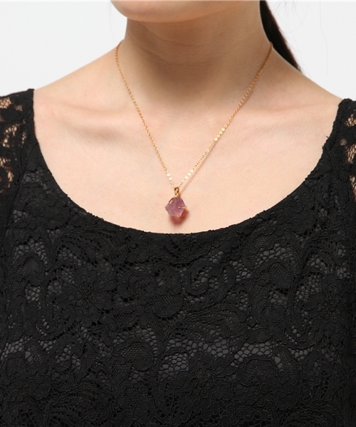 チャイハネ（チャイハネ）の「【チャイハネ】ラフストーンネックレス（ネックレス・レディース・アクア/ピンク/パープル/ホワイト・FREE）」の9枚目の写真