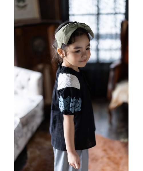 zuppa di zucca（ズッパ デ ズッカ）の「*綿100％＊袖刺繍タッセルブラウス（シャツ/ブラウス・キッズ・ブラック・140cm/150cm/160cm）」の3枚目の写真