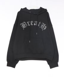 【BREATH】OLD ENGLISH LOGO RHINESTONE HOODIE / ブラック [BR25AW-C5014]
